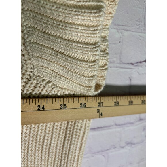Pure Handknit Cream Sleeveless Zip Cardigan Sweater S/M 100% Cotton - Picture 8 of 10